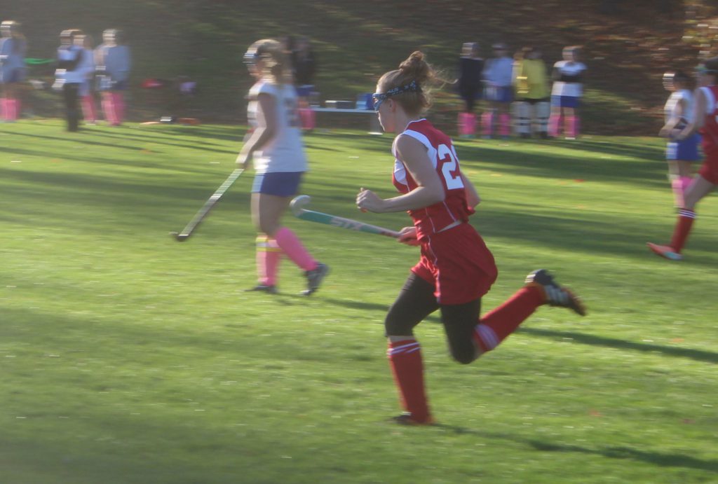 Beatty plays in the varsity game against Assabet on October 24. Assabet won the game, 4-2.