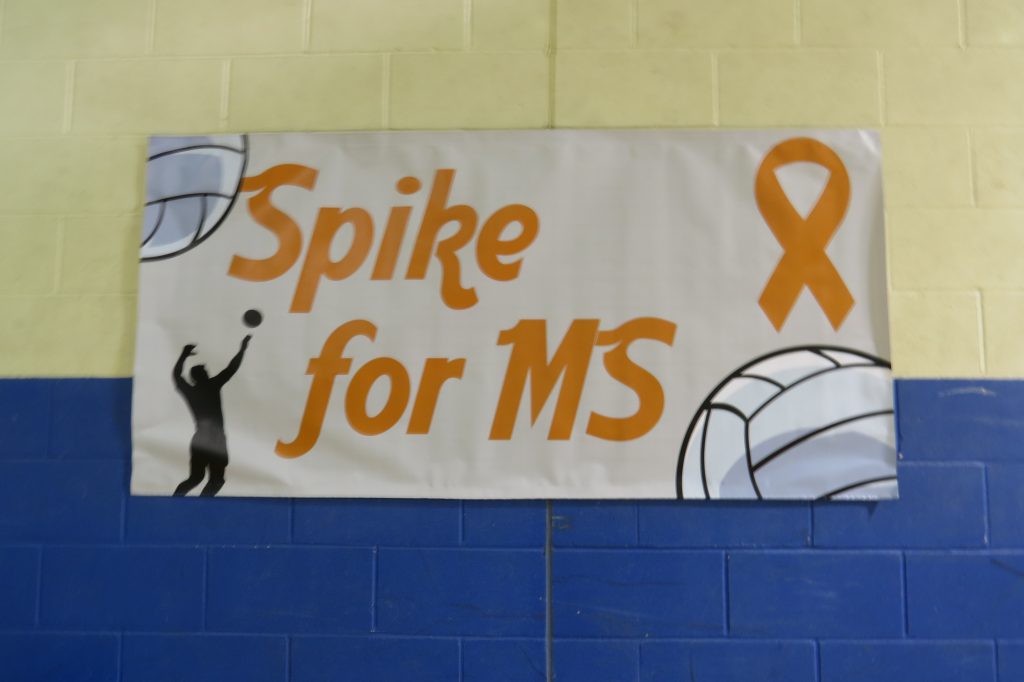 The Spike for MS sign hung up in the gym | by Brianna Cabral