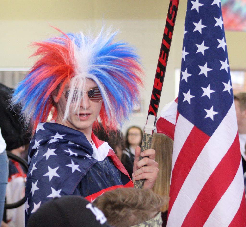Students appeared in patriotic garb for USA Day at the rally | by Clement Doucette