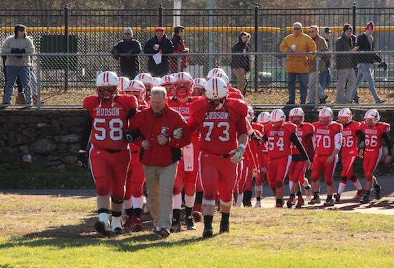The Hawks walk in arm in arm for their last game of the season against the Marlborough Panthers. | by Siobhan Richards  