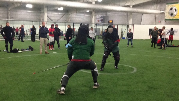 OConnor (in green) sizes up an opponent during a fight. | Submitted photo