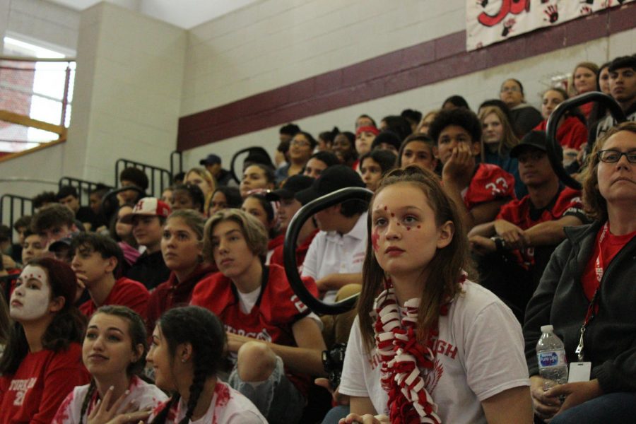 The student body listens as Santos engages the crowd |by Elyse Frechette