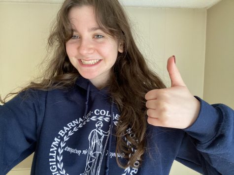 Gianna Devenney shows off her Barnard College gear. | Courtesy of Gianna Devenney