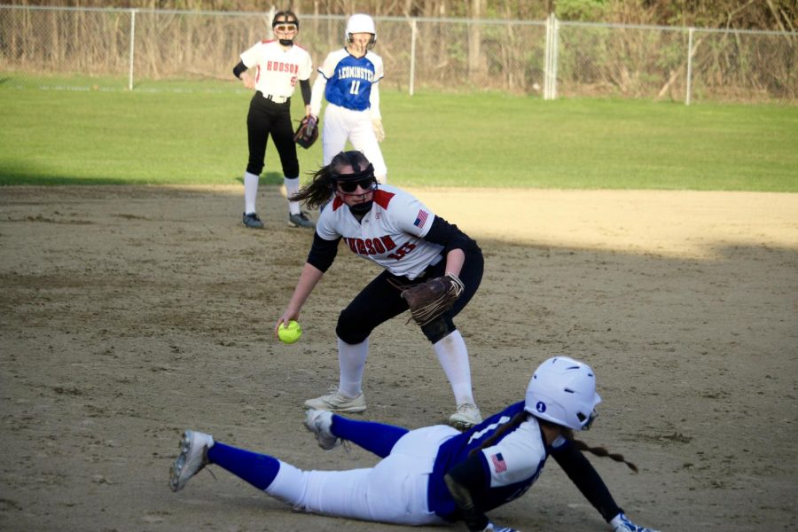 Audrey Lenox (16) ready to get opposing player out at third |by Brianna Devlin