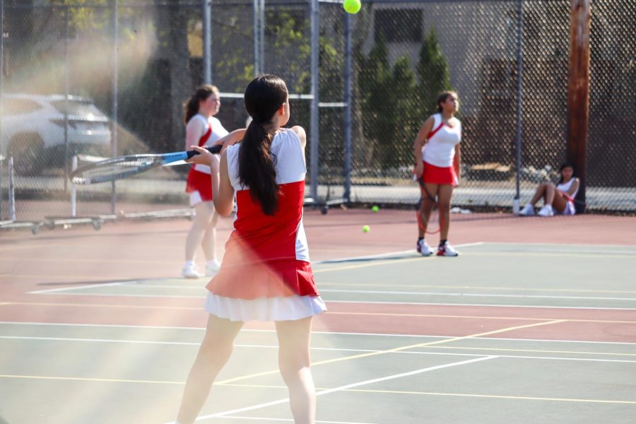 Sophia Bater, playing doubles |by Ella Spuria