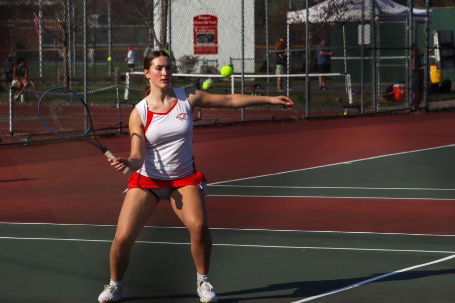 Emma Burney, playing doubles |by Ella Spuria