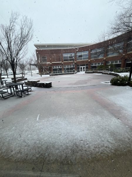 The HHS courtyard during the storm | by Logan Dome