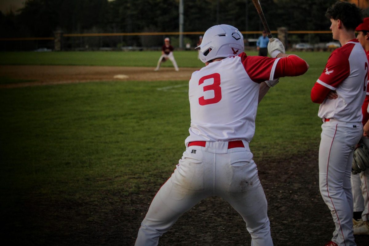 Senior Michael Atwater (3) getting ready to go bat |by Andrew Oliveira 