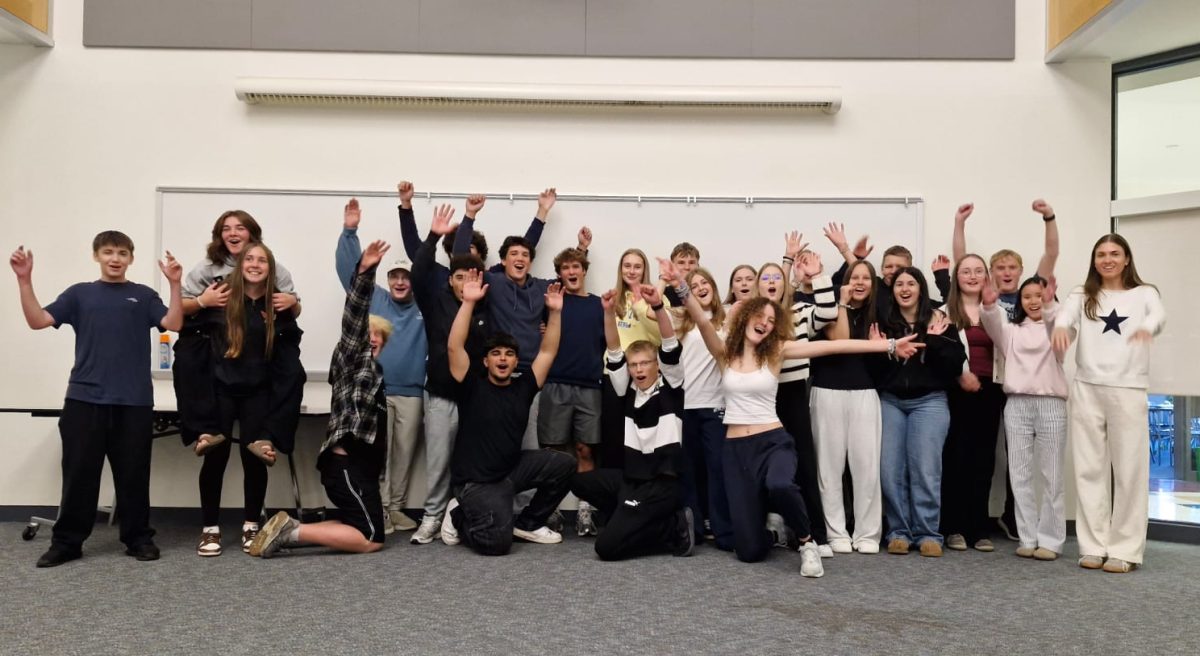 HHS and Helmstedt students pose together during their 10 day visit to Hudson | photo provided by Whitney Nielson