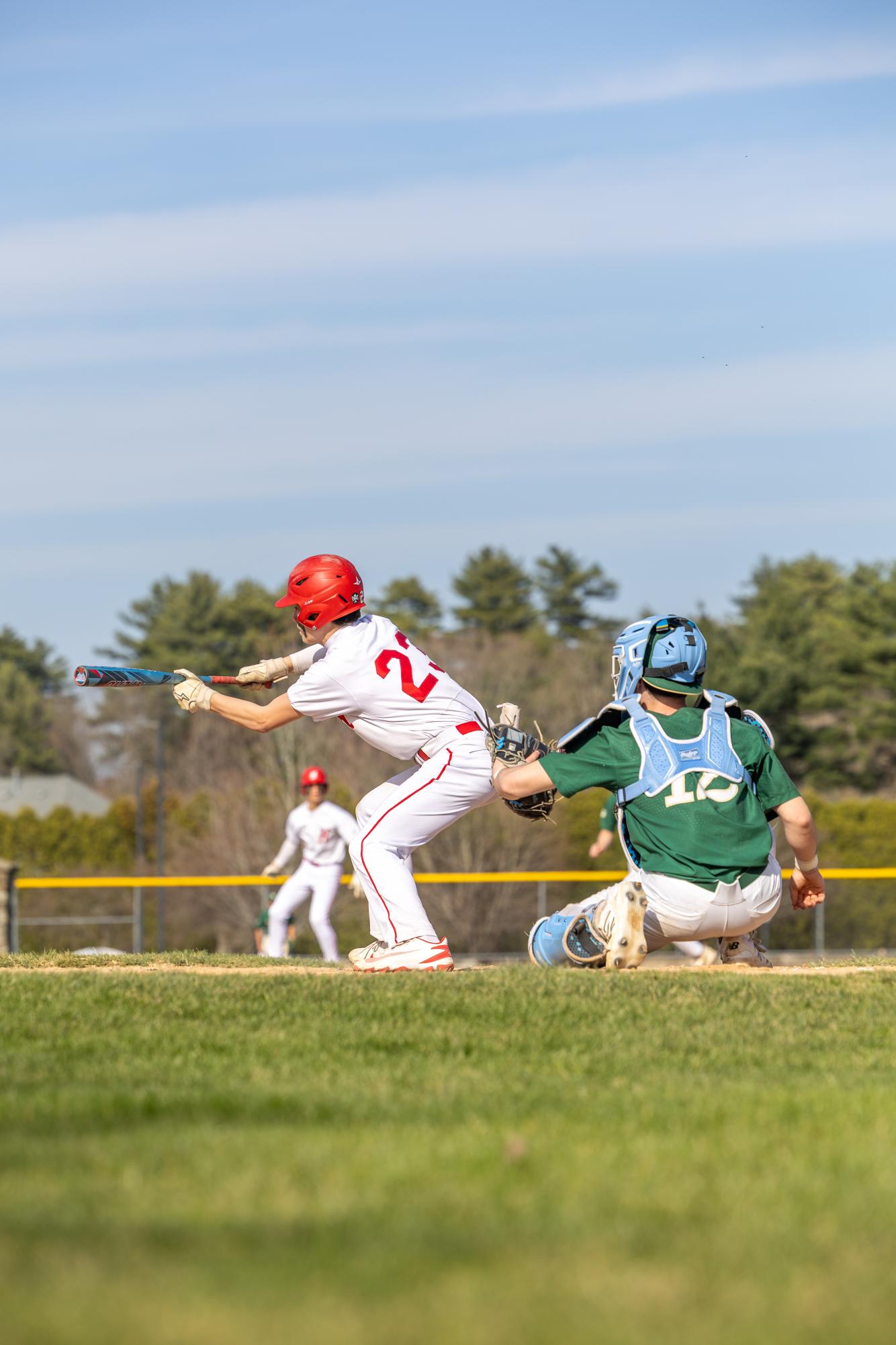 Chase Farrar bunting the ball | Caden Crogan