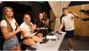 The new morning announcers: Anna Iacobucci, Olivia Connolly, Daria Giorgi Woodford, and Brayden Folan | photo provided by HUDTV